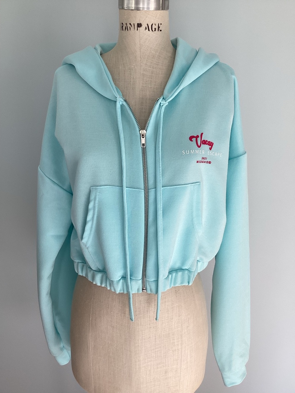 Missguided ‘Vacay' Graphic Hoodie Size 12 NWT